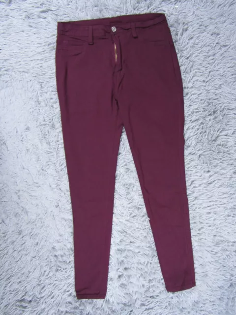 T&Y Fashion Pants Womens 2XL Red  Stretch Bottoms Casual Skinny Slim Chinos