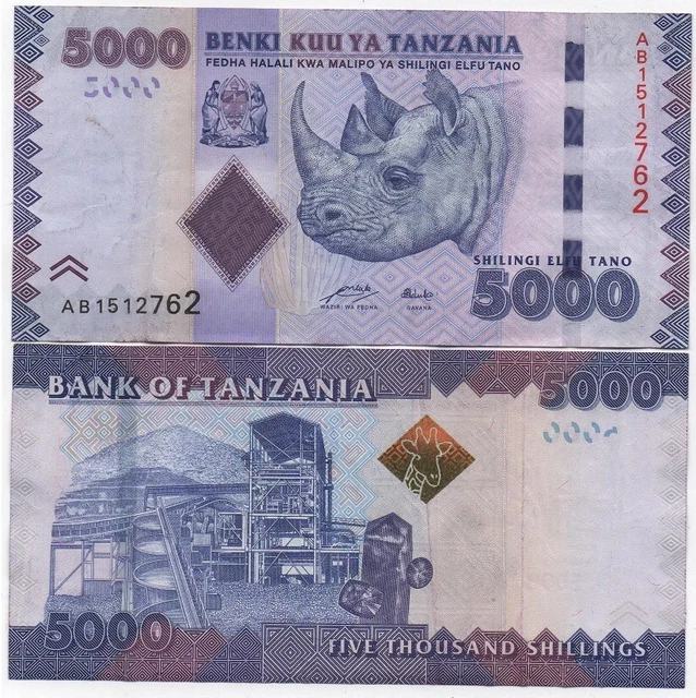Tanzania - 5000 Shillings 2010 VF P. 43a Lemberg-Zp
