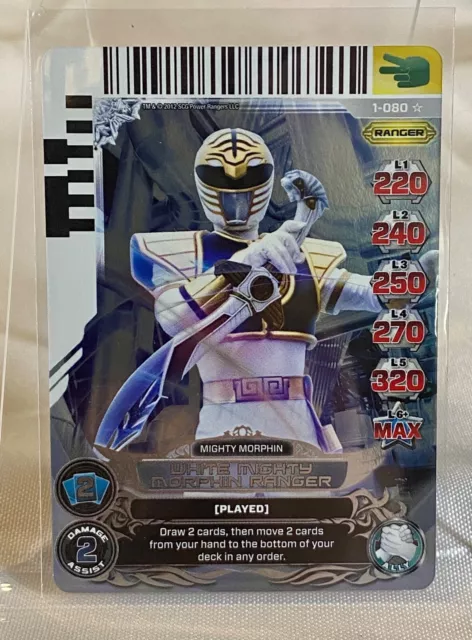 SUPER RARE Power Rangers RISE OF HEROES 1-080 Mighty Morphin White Ranger ACG