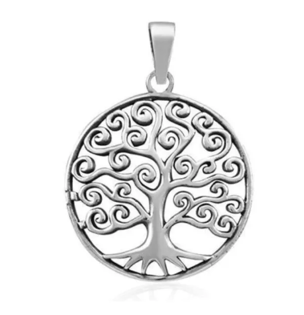 Yggdrasil Lebensbaum Silber Amulett Anhänger Knoten 925 Celtic Kette Tree o Live