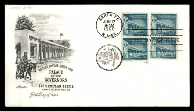 Mayfairstamps US FDC 1960 Palace of Governors Block First Day Cover aaj_53275