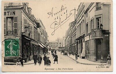 EPERNAY - Marne - CPA 51 - les rues - la Rue Porte Lucas  - bureau de Tabac