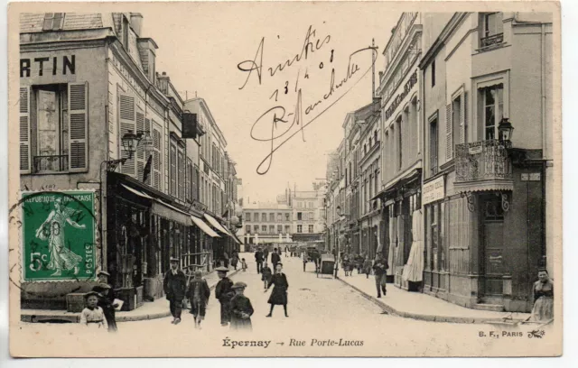 EPERNAY - Marne - CPA 51 - the streets - Rue Porte Lucas - tobacco office