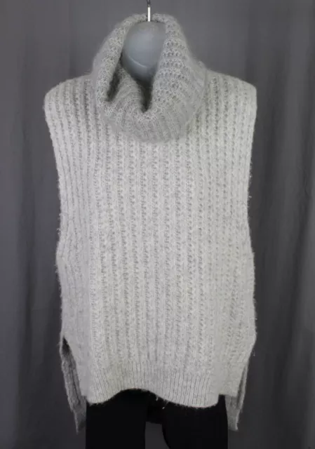 3.1 Phillip Lim Gray Alpaca Wool Blend Cowl Neck Sleeveless Sweater Size Small