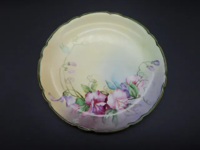 Vintage French 7 1/2 inch Hand Painted Dessert Plate