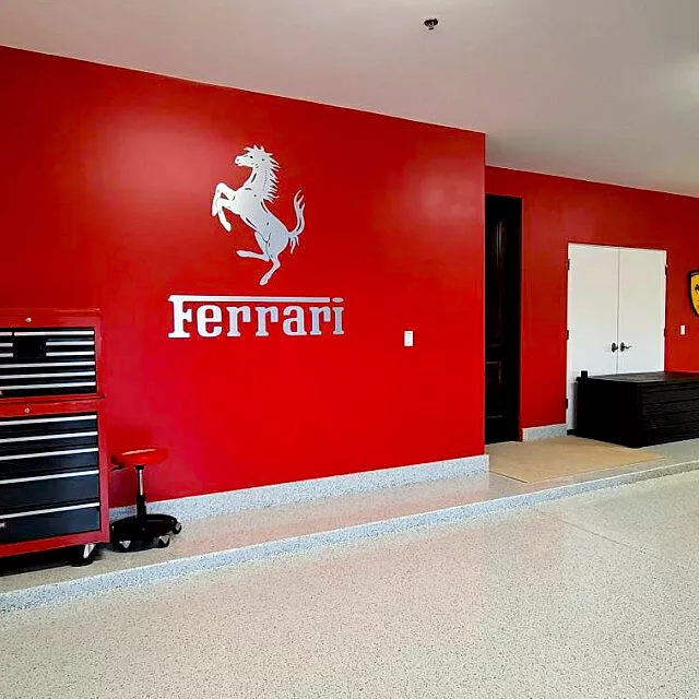 FERRARI CAVALLINO Logo Set - Aluminium Brossé - Garage -Showroom...