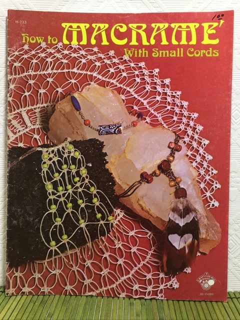 Collares vintage de macramé con cuerdas pequeñas 1975 adornos patrones colgantes