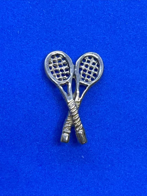 14K Yellow Gold Crossing Tennis Rackets Charm or Pendant
