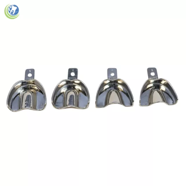 Dental Stainless Steel Non-Perforated Impression Trays Autoclavable Set Of 8 2