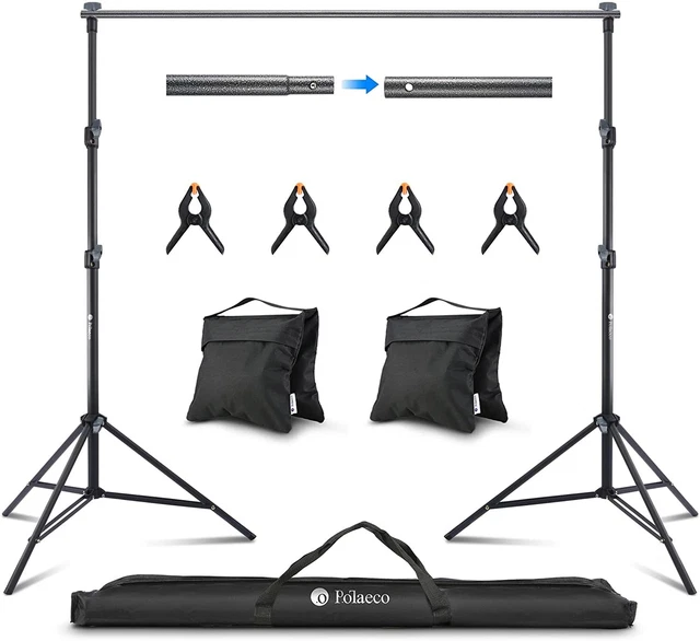 Supporto per Sfondi Fotografico 2,8x3m Sistema Regolabile di Telo Studio Fotogra