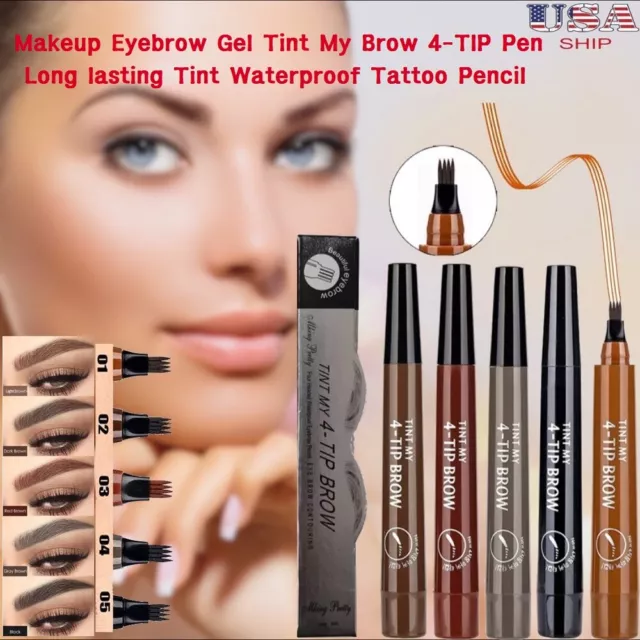 4Tip Microblading Waterproof Tint My Brow Long Lasting Eyebrow Tattoo Pen Pencil