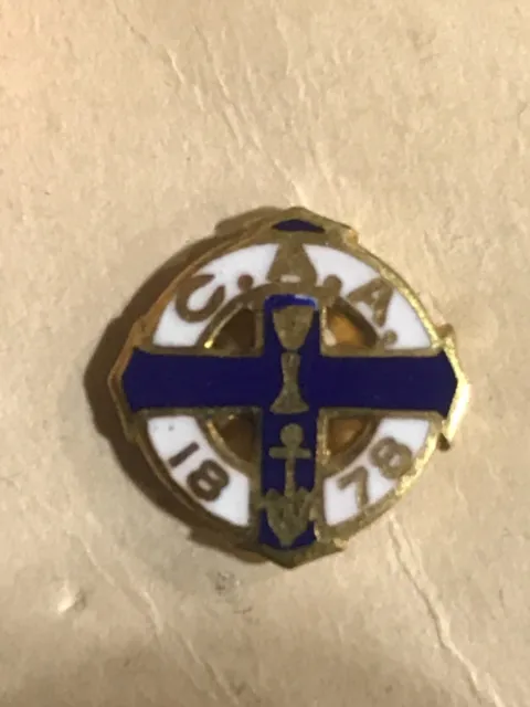 Vintage CAA Catholic Aid Assistant 1878 Lapel Enamel Pin Pinback Nurse Medical