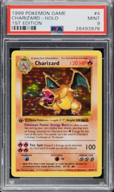 ┥Tarjeta De Pokemon Charizard Graduada ¡Gran Regalo! ¡Tarjetas De Pokemon Auténticas Clasificadas!