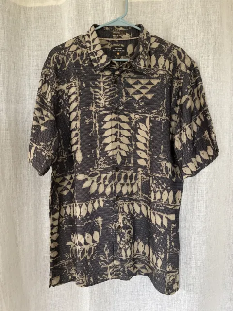 Quicksilver Waterman Shirt Large Tailored Fit Soft Fabric Hawaiian? Floral?