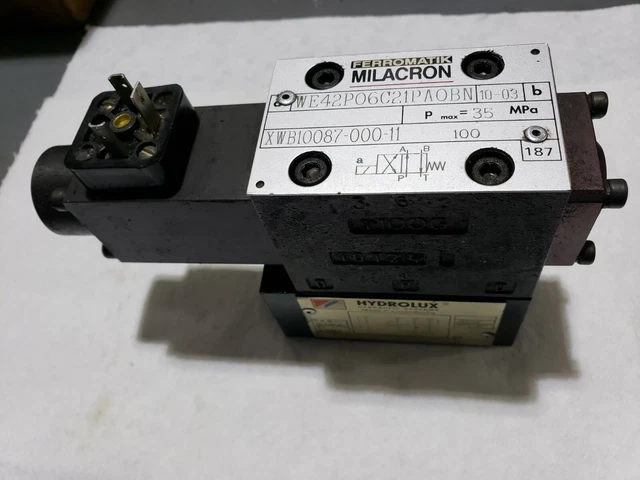 Ferromatik Milacron Valve WE42P06C21PAOBN + HYDROLUX Valve ZFDRP06A4KOAS/A15