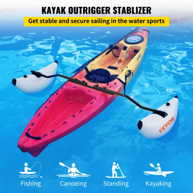 VEVOR Inflatable Kayak Outrigger Canoe Float Stand Stabilizer Boat PVC Fish Tube 2