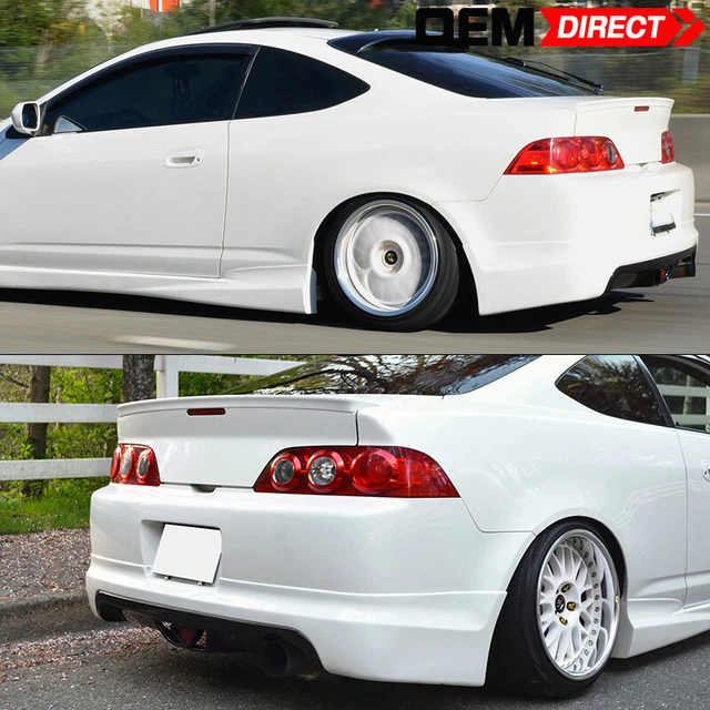 Fits 05-06 Acura RSX Coupe 2Dr Mugen Style Rear Bumper Lip With Led Brake Light 2