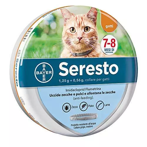 Collari SERESTO Bayer Elanco antiparassitario per gatti 8 mesi di protezione！IT！