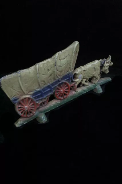 Hubley Vintage Cast Iron Covered Wagon  Doorstop 222