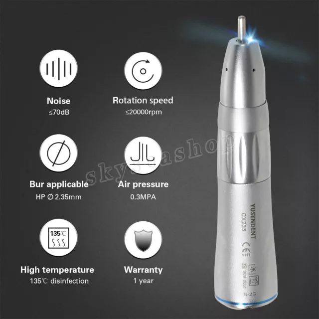 COXO Dental Straight Handpiece Fiber Optic LED Nosecone fit NSK Electric u2h