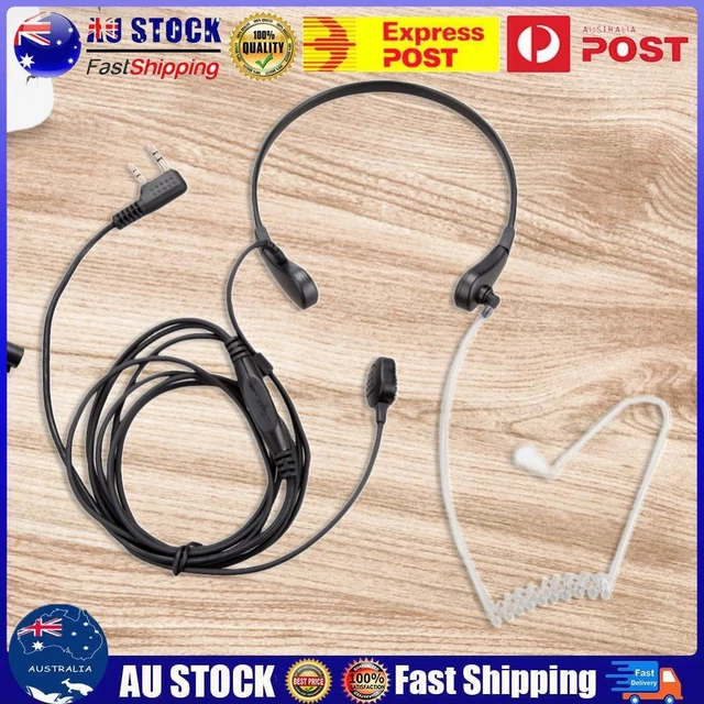 2Pin PTT Throat Mic Covert Acoustic Tube Earpiece Headset for UV-5R AU