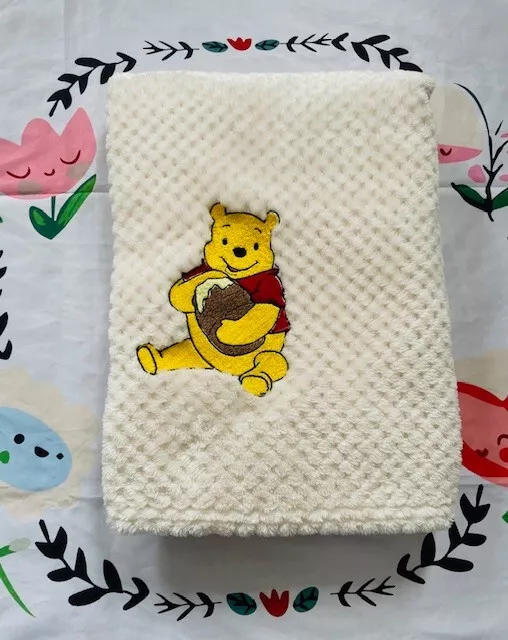 Winnie The Pooh Personalised Embroidered Baby Blanket