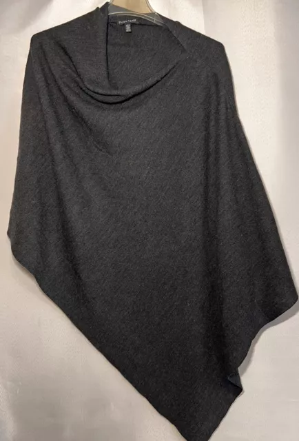 EILEEN FISHER Poncho Topper Shawl Merino Wool Top Blouse One Size Gray