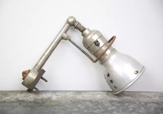 vintage Industrial Light task lamp drafting machine age oc white era metal old