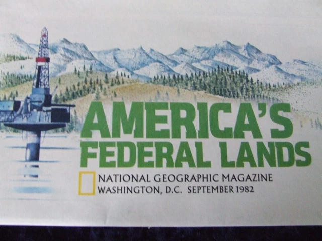 September 1982 America's Federal Lands/United States National Geographic Map 