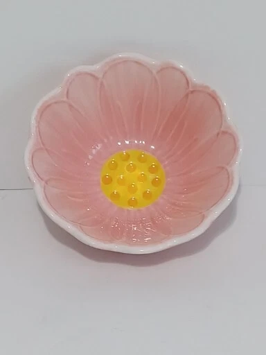Lang By Design Flower Design Bowls Candy Dish - Pink White & Yellow - New