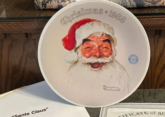 NORMAN ROCKWELL "Santa Claus" 1988 ROCKWELL SOCIETY Christmas COLLECTOR PLATE