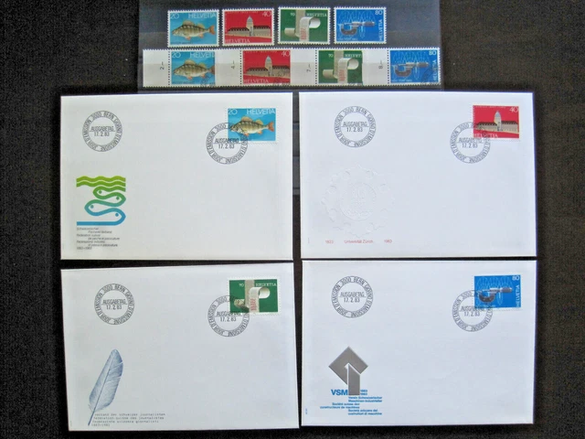 Schweiz MiNr. 1245-1248  postfrisch**+ gestempelt + FDC  (GB 1982)