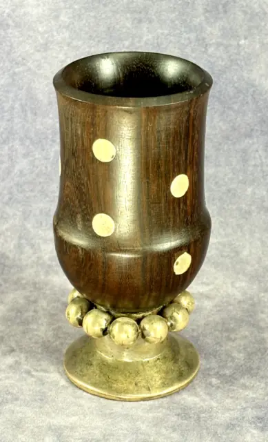 Vintage William Spratling Moderist Sterling Silver & Wood 4½" Goblet Cup