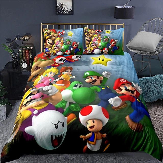 SUPER MARIO YOSHI Queen/Single/Double/King Bed Quilt/Doona/Duvet Cover