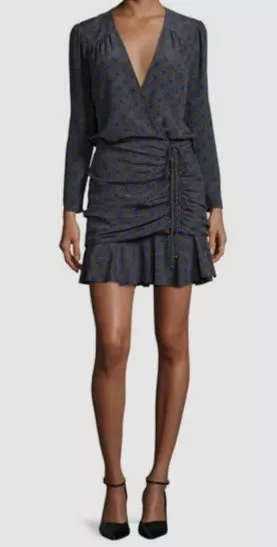 $698 Veronica Beard Women's Black Lou Lou Silk Mini Dress Size 2