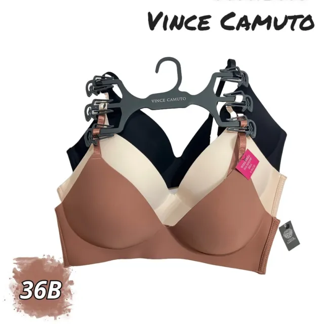 VINCE CAMUTO S/L/XL 2-Pack Wine/Black Lounge Wireless Lace Bras Back  Closure $60 £42.80 - PicClick UK