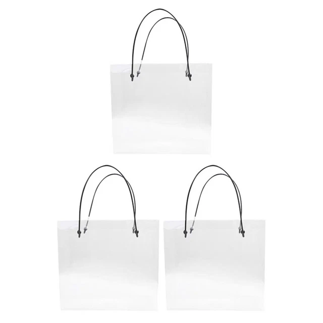 3 Pcs Christmas Gift Bag Biscuit Box Work Clear Tote Transparent Candy Box