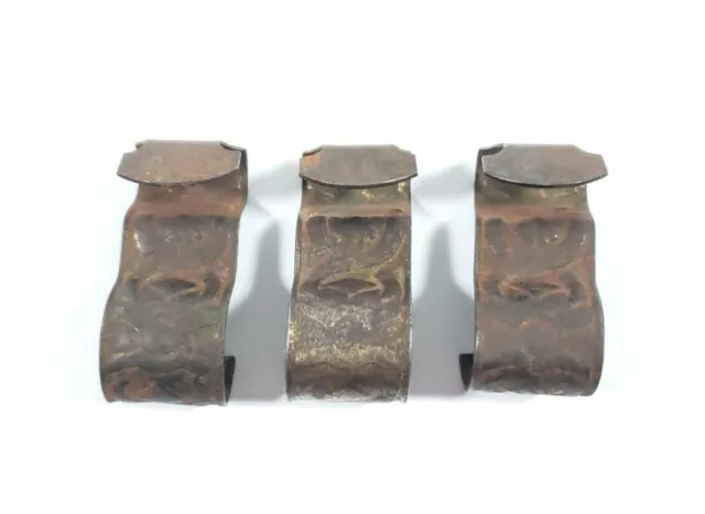 Lot of 3 Antique Victorian Metal Picture Frame Rail Molding Hanging Hooks