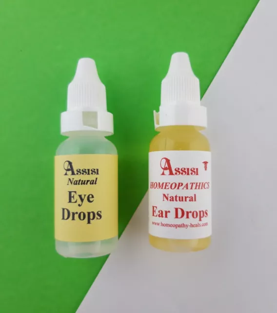 Natural Eye and Ear Drops Kit Dogs Puppies Sore Irritated Eyes Ears  Assisi