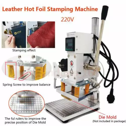 Leather Hot Foil Stamping Embossing Machine 4" X5" Pressing Marking Digital 220V
