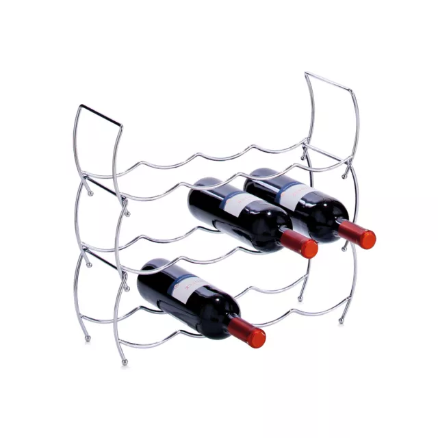Zeller 3-tlg. Portabottiglie Vino Set Impilabile Scaffale Porta Bottiglie per 12