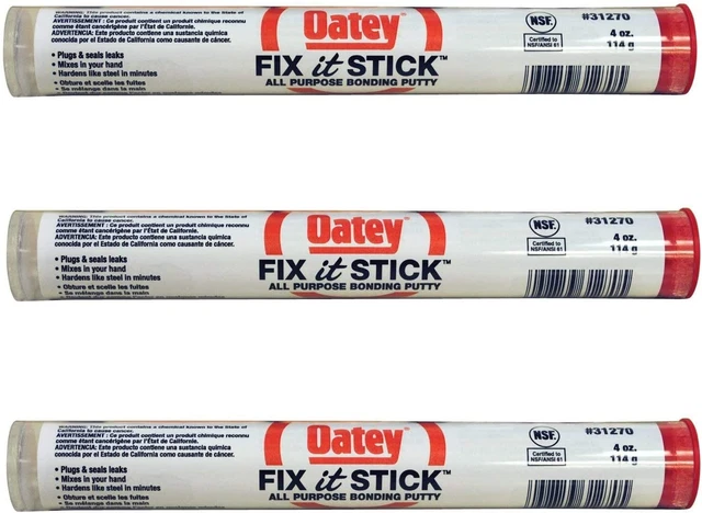 31270 Tubes Epoxy Putty Display 4-Ounce Sold as 3 Pack