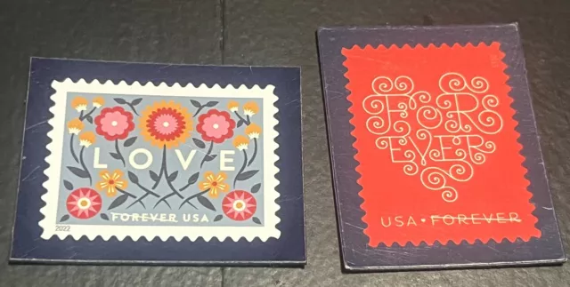 Pair Of Love Forever Stamp Magnets