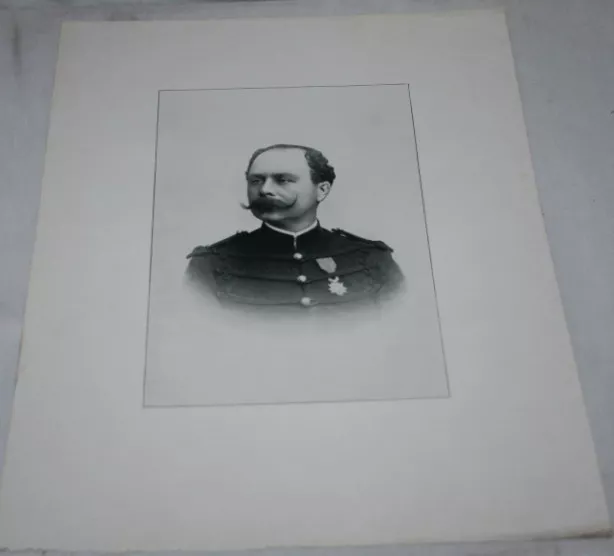 Retrato De Un Militar En Lamina Grabado O Similar, Fotografia Antigua Hacia 1900