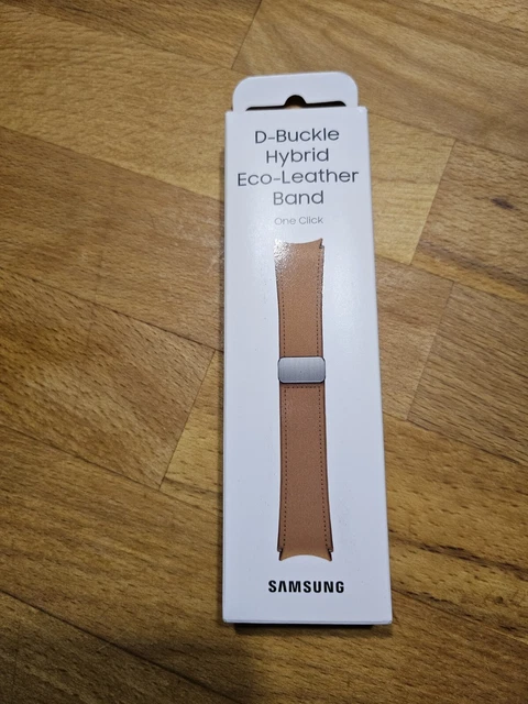 Samsung D-Buckle Hybrid Eco-Leather Band, 20mm M/L, One Click for Galaxy Watch6