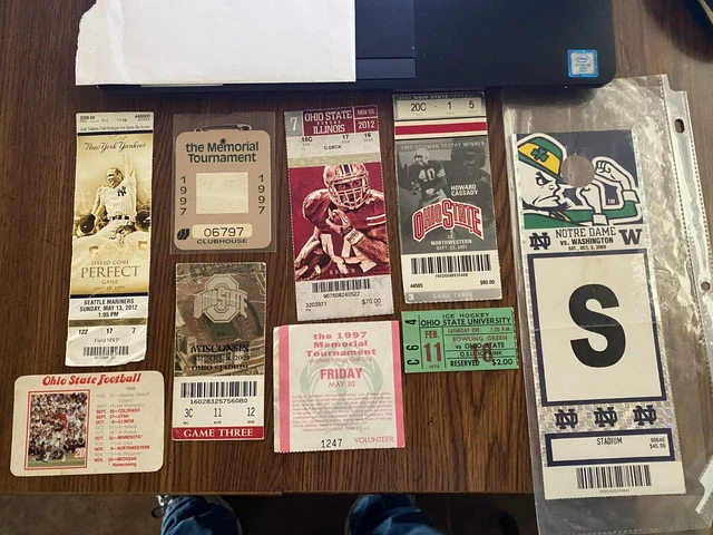 Ohio State Football Tickets Stubs, Memorial Tournament Passes Plus More Lot Of 9