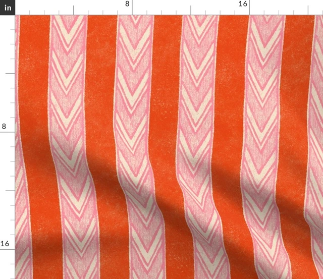 Hand Drawn Chevron Thick Stripes Folk Art Western Spoonflower Fabric by the Yard