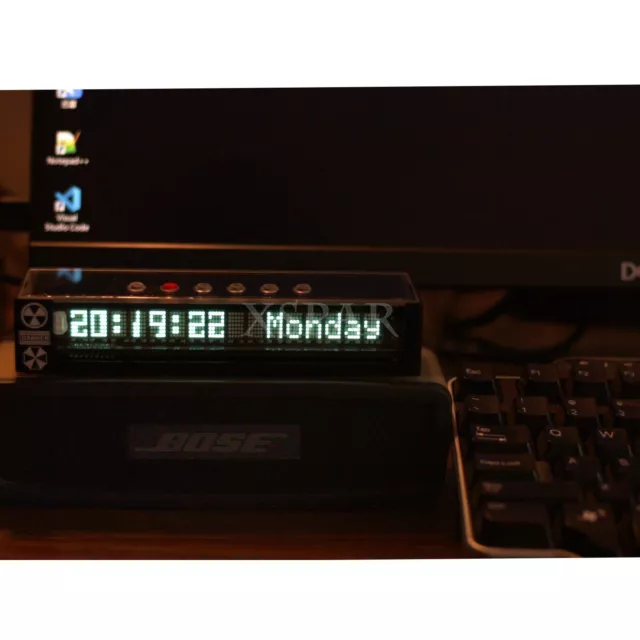 VFD Flip Clock Fluorescent Green Wifi Timing+Timer+VU Meter+Music Rhythm Light