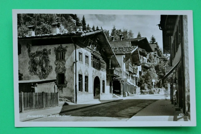 Bayern AK Partenkirchen 1930-40er OBB Das alte Haus Geschäfte Straße Ort +++ (3