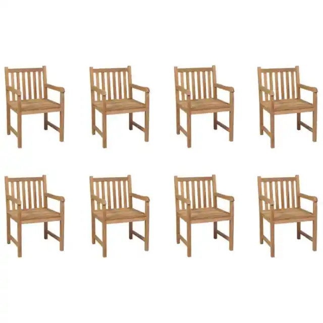 2x/4x/6x/8x Solid Teak Wood Outdoor Garden Patio Chair Seating Armchair vidaXL